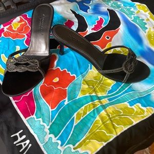 A Marinelli Special Effects Black with glitter straps rhinestone heels